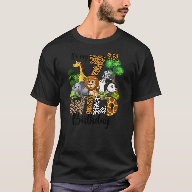 It's My 7th Birthday Zoo Theme Birthday Safari Jun T Shirt (Framsida)
