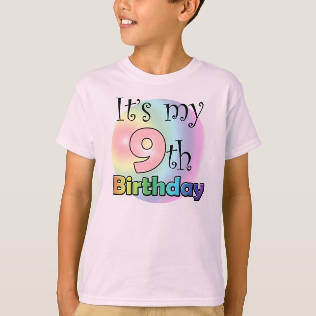 It's my 9th Birthday (girl) T-shirt (Framsida)