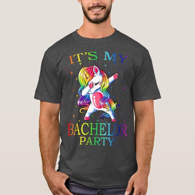 Its My Bachelor Party Unicorn T Shirt (Framsida)