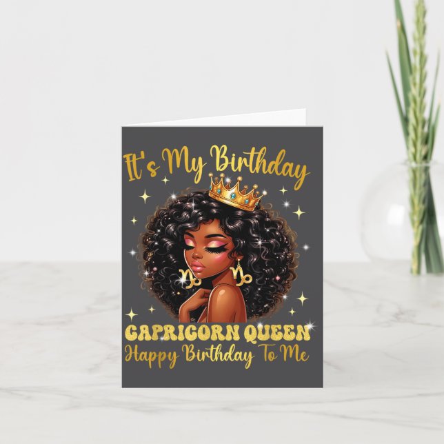 It's My Birthday Capricorn Queen Women Girl Zodiac Kort (Framsida)