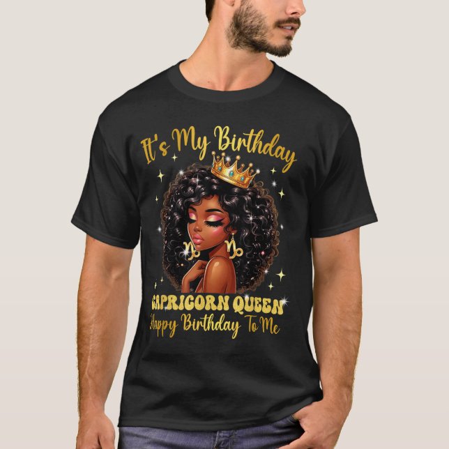It's My Birthday Capricorn Queen Women Girl Zodiac T Shirt (Framsida)