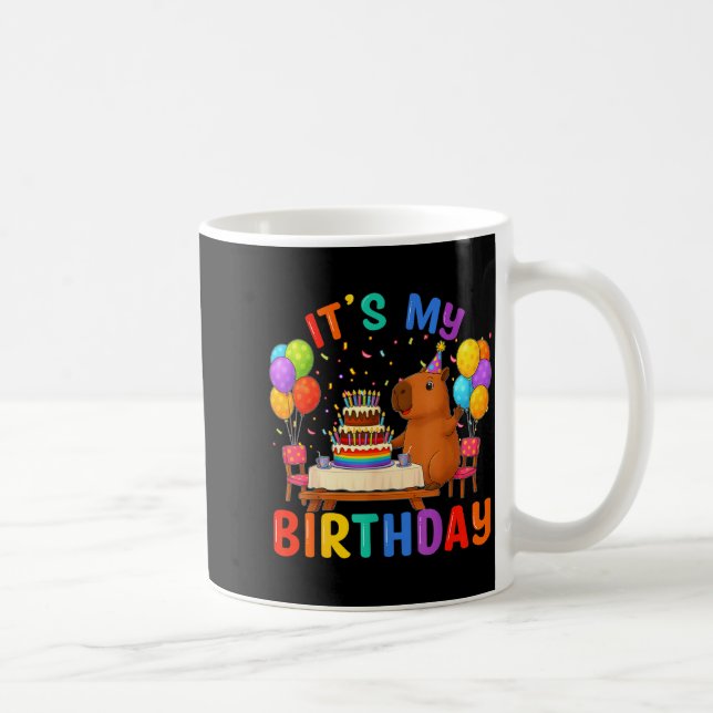 Its My Birthday Capybara Lovers Birthday Party Kid Kaffemugg (Höger)