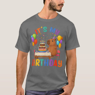Its My Birthday Capybara Lovers Birthday Party Kid T Shirt