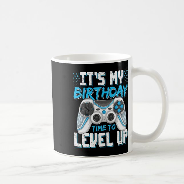 It's My Birthday Gamer Level Up Video Game Party B Kaffemugg (Höger)