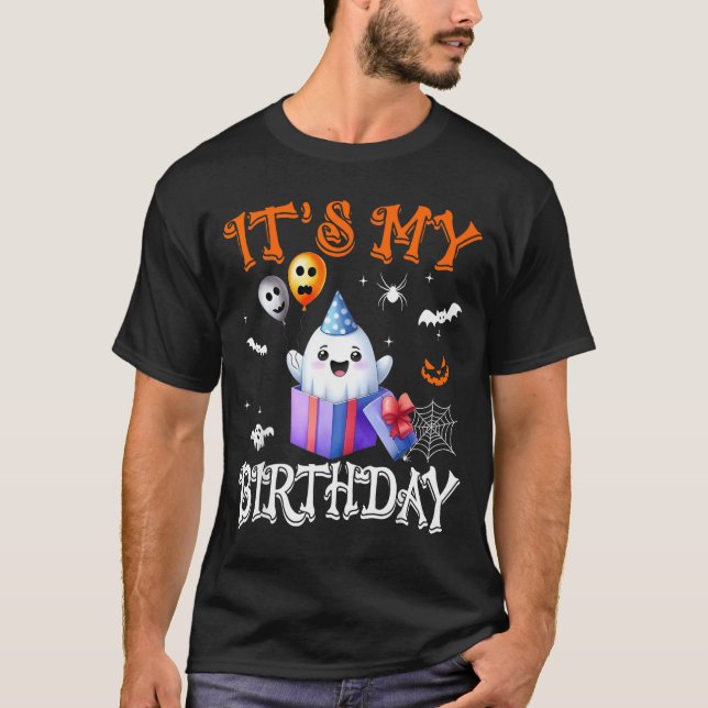 Its My Birthday Ghost Happy Halloween Birthday Par T Shirt (Framsida)