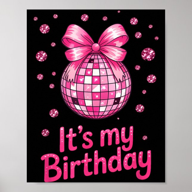 Its My Birthday Girls Women Groovy Birthday Party  Poster (Framsidan)