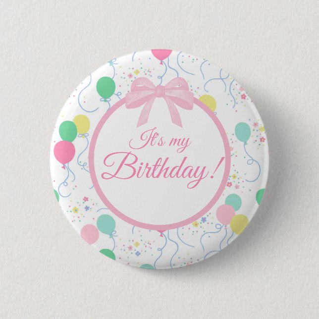 It's My Birthday Pin | Birthday Party Wearable Pin Knapp (Framsida)