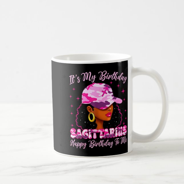 It's My Birthday Sagittarius Black Woman Nk Camo  Kaffemugg (Höger)