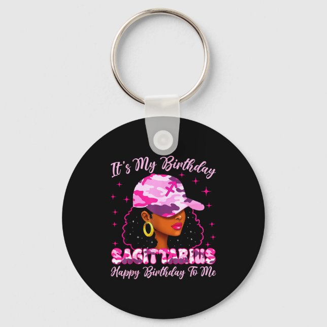 It's My Birthday Sagittarius Black Woman Nk Camo  Nyckelring (Framsida)