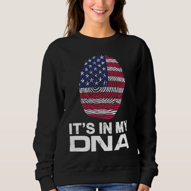 IT'S MY DNA IN Flag National Pride Fingerprint Nat T Shirt (Framsida)
