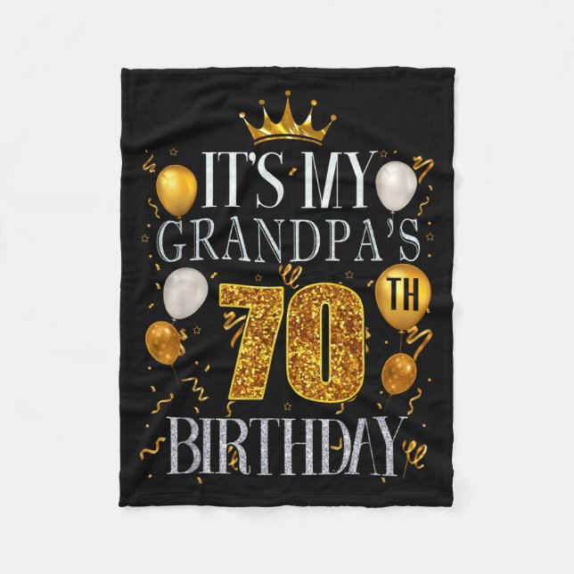 Its My Grandpas 70th Birthday Happy Birthday 70 Ye Fleecefilt (Framsidan)