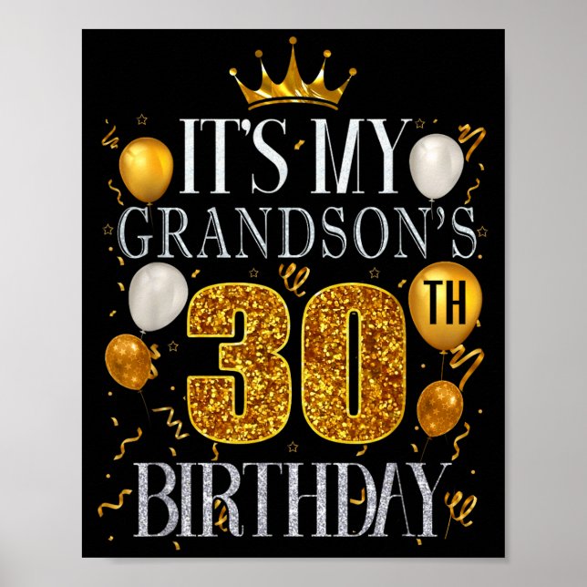 Its My Grandsons 30th Birthday Happy Birthday 30 Y Poster (Framsidan)