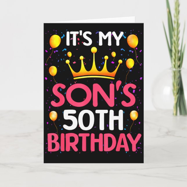 Its My Sons 50th Birthday Happy Birthday 50 Years  Kort (Framsida)