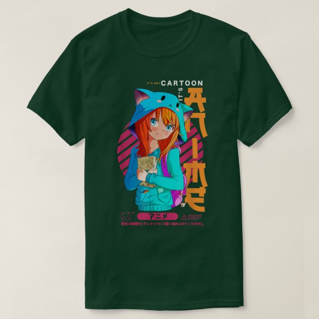 It's Not Cartoon It's Anime Girl Ramen Japan Sketc T Shirt (Design framsida)