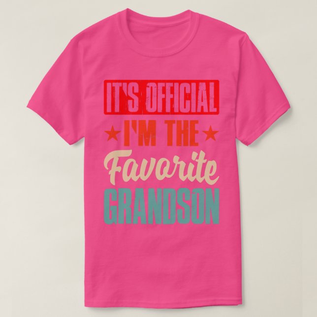 Its Official I Am The Favorite Grandson T Shirt (Design framsida)