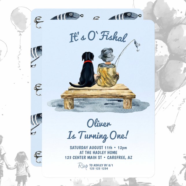 It's O'fishal Fishing Boy Birthday Inbjudningar (Skapare uppladdad)