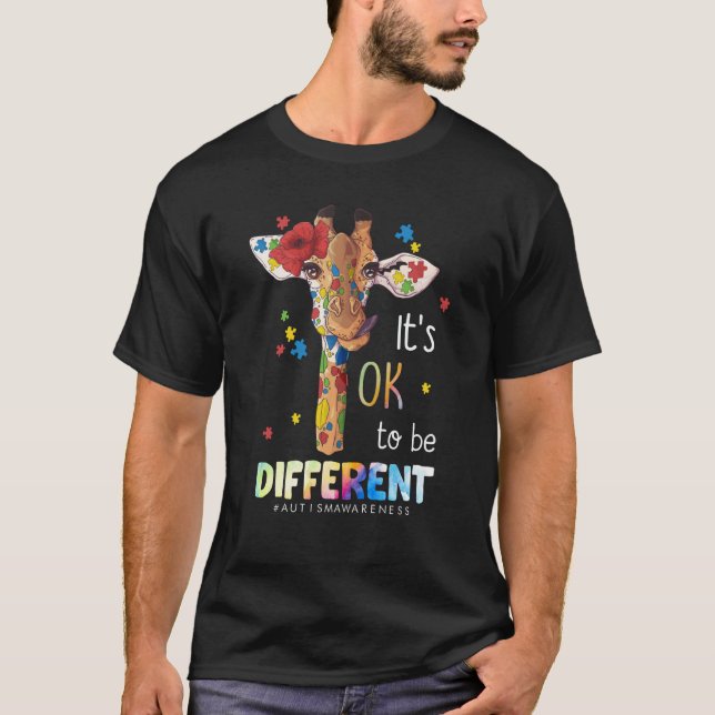 Its Ok To Be Different Autism Awareness Acceptance T Shirt (Framsida)