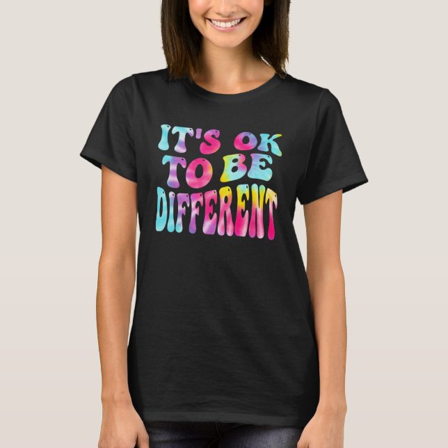 Its Ok To Be Different Autism Awareness Women Girl T Shirt (Framsida)