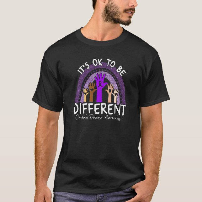 It's Ok To Be Different Crohnu2019s Disease Awaren T Shirt (Framsida)