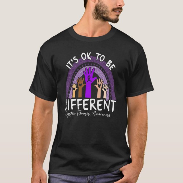 It's Ok To Be Different Cystic Fibrosis Awareness  T Shirt (Framsida)