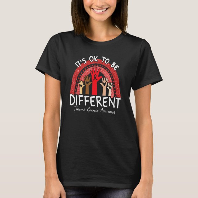 It's Ok To Be Different Fanconi Anemia Awareness R T Shirt (Framsida)