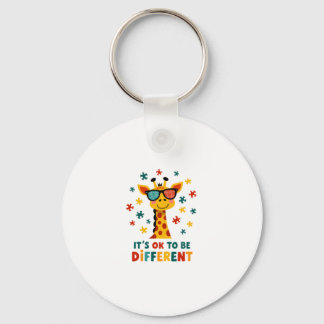 It's Ok To Be Different Giraffe Autism Awareness B Nyckelring