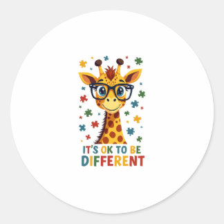 It's Ok To Be Different Giraffe Autism Awareness B Runt Klistermärke