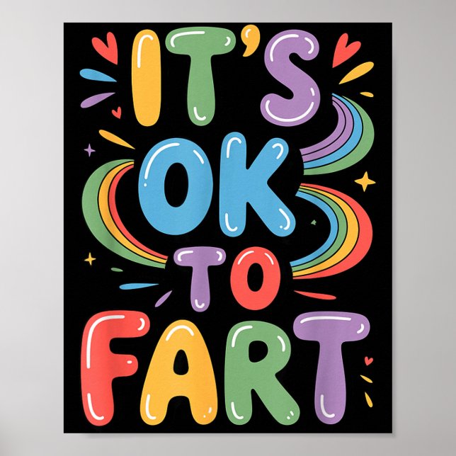 It's Ok To Fart Funny Gas Humor Design Flatulence  Poster (Framsidan)