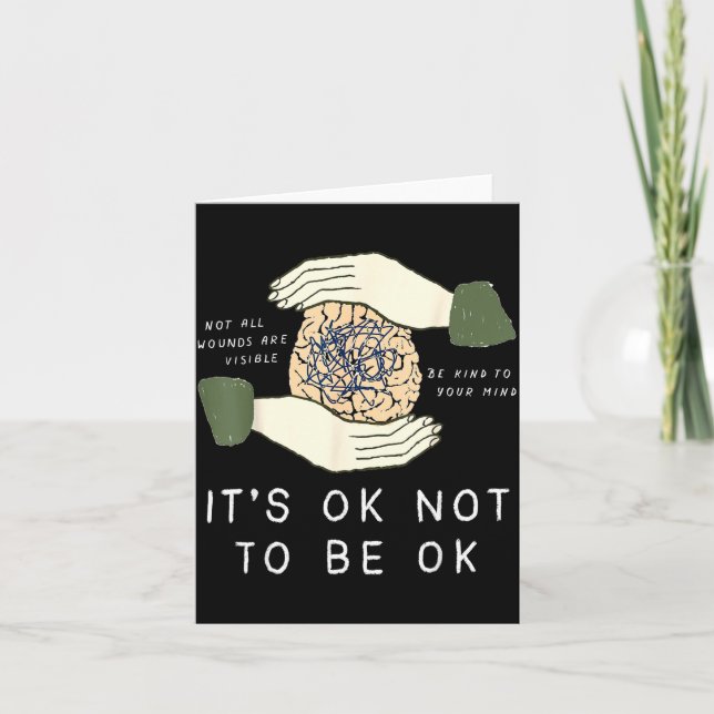 Its Ok To Not Be Ok Suicide Prevention Awareness B Kort (Framsida)