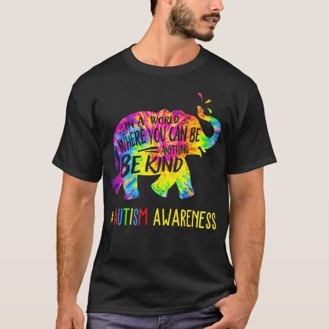 It's Okay To Be Different Elephant Autism T Shirt (Framsida)