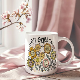It's Okay To Boho Floral Coffee Mug Kaffemugg