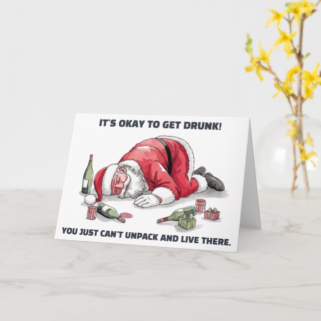 It's Okay To Get Drunk™ Greeting Card Kort (Gul blomma)