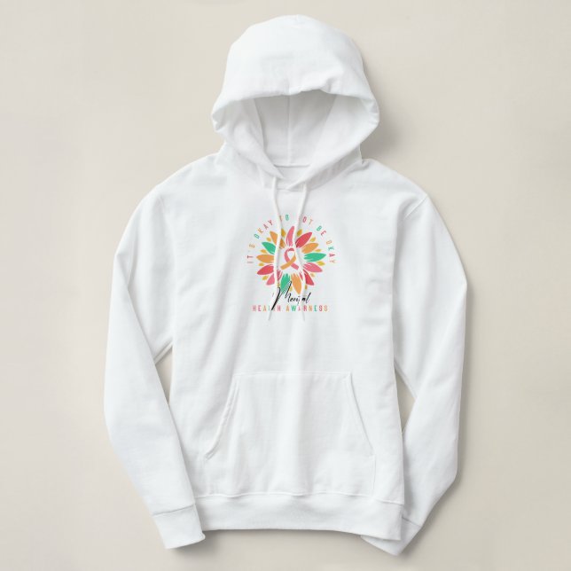 "It's Okay To Not Be Okay" Mental Health Flower T Shirt (Design framsida)