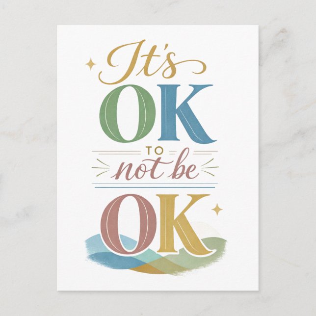 "It's Okay to Not Be Okay" Vykort (Framsida)