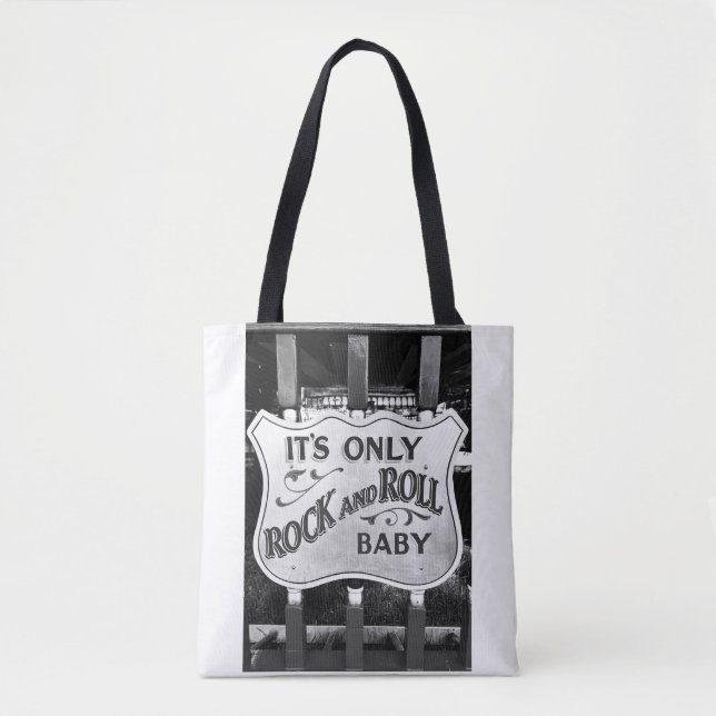 'It's Only Rock and Roll Baby' Totebag Tygkasse (Framsida)