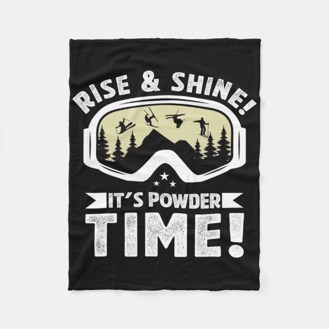 It's Powder Time Skiing Goggles Winter Sports Skie Fleecefilt (Framsidan)