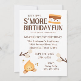 It's S'more Fun to Be One First Birthday Inbjudningar