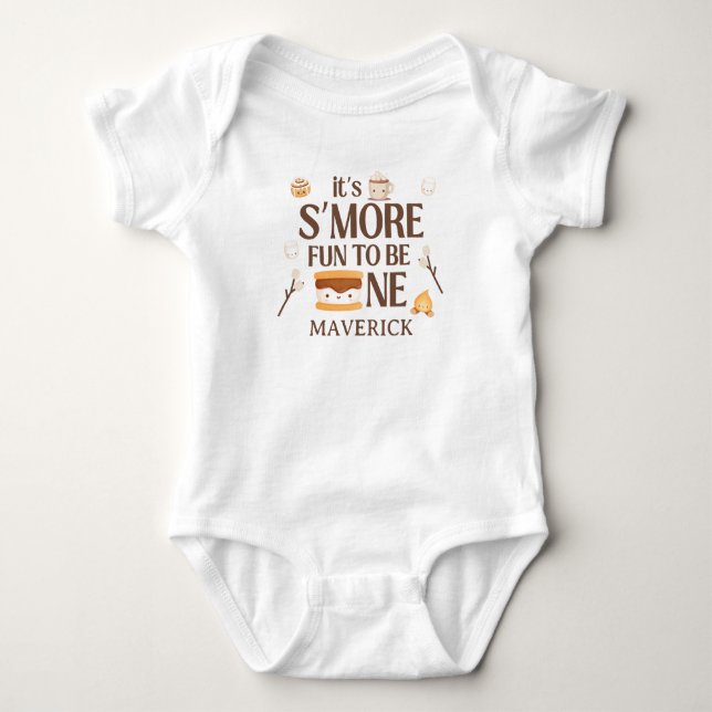 It's S'more Fun to Be One Kids 1st Birthday  T Shirt (Framsida)