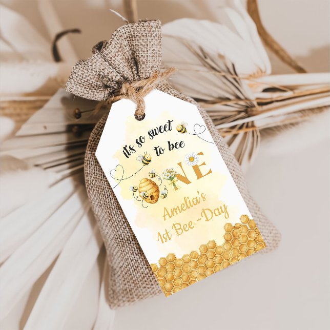 It's So Sweet To Bee 1st Birthday Presentetikett (Skapare uppladdad)