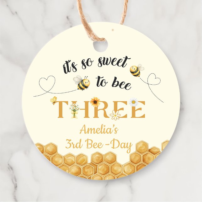 It's So Sweet To Bee 3rd Birthday Gåvor Etiketter (Skapare uppladdad)