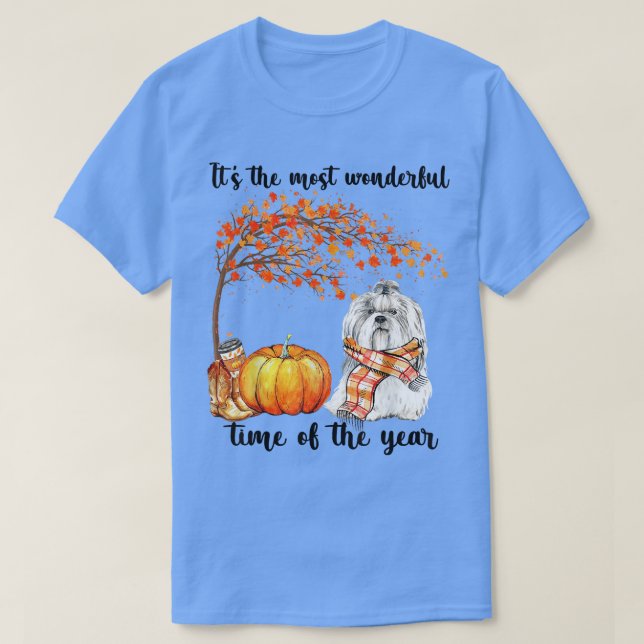 Its The Most Wonderful Autumn Time Shih tzu Scarf  T Shirt (Design framsida)