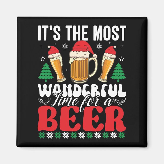 It's The Most Wonderful Time For A Beer Christmas Magnet (Framsidan)