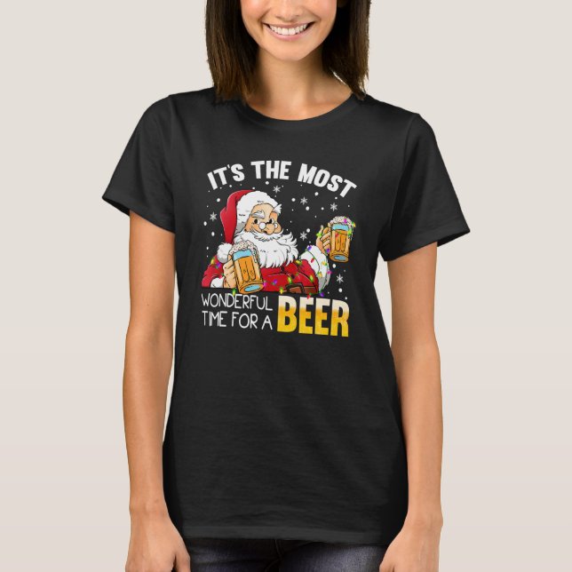 Its The Most Wonderful Time For A Beer Christmas S T Shirt (Framsida)