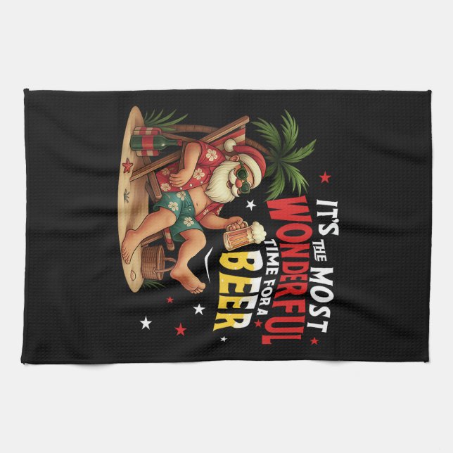 It's The Most Wonderful Time for a Beer Funny Sant Kökshandduk (Horisontell)