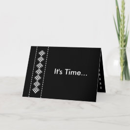 "It's Time" Bröllopsgästinbjudan med Diamantmönste Inbjudan