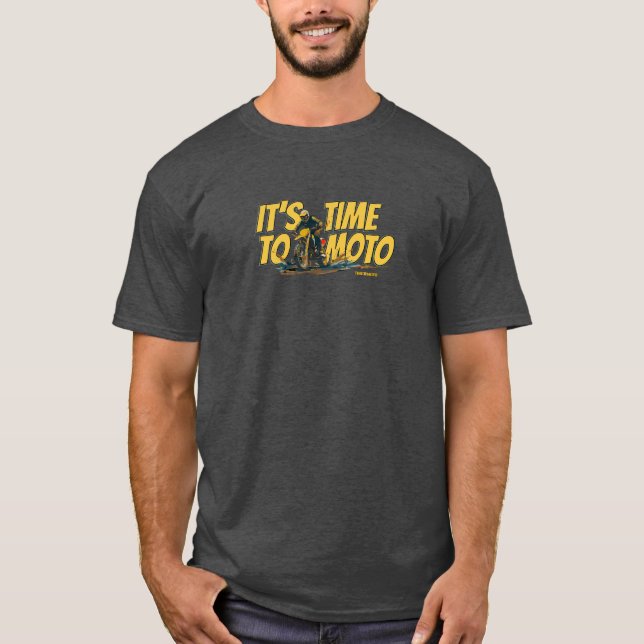 It's Time to Moto Graphic Dirt Bike T-Shirt (Framsida)