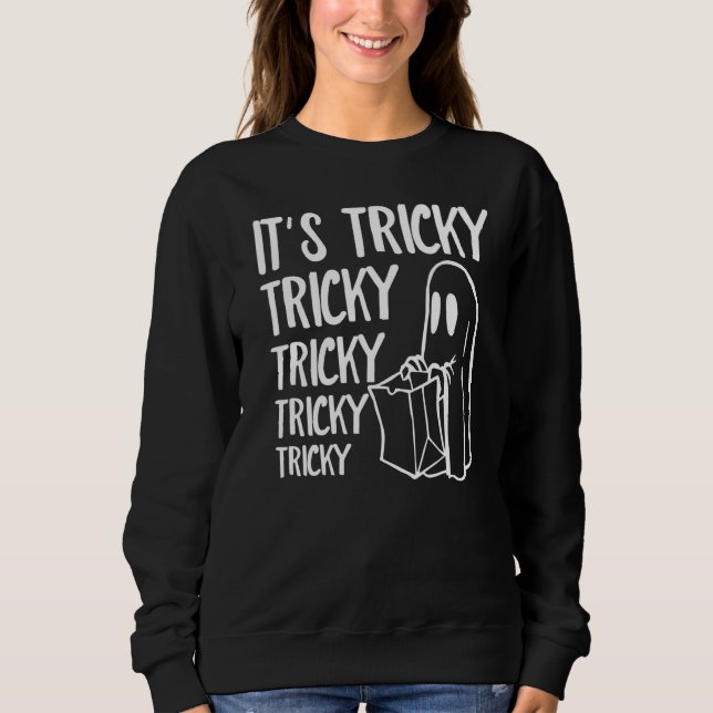 Its Tricky Ghost Boo  Halloween Custome Men Women T Shirt (Framsida)