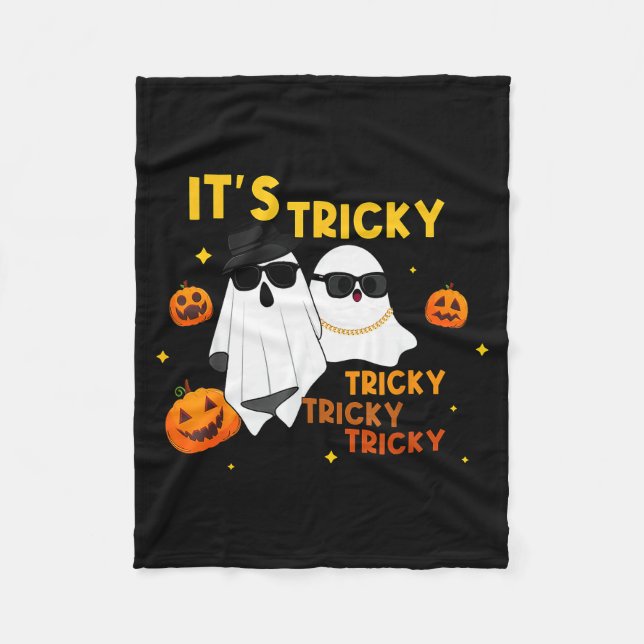 It's Tricky Tricky Tricky Funny Ghost Boo Hallowee Fleecefilt (Framsidan)