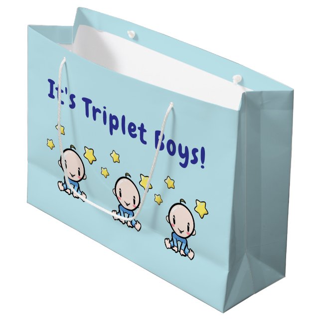 It's Triplet Boys!, Triplet Babies Gift Wrap, (Framsidan Vinklad)