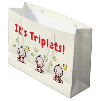 It's Triplets!, Triplet Babies Gift Wrap, Neutral